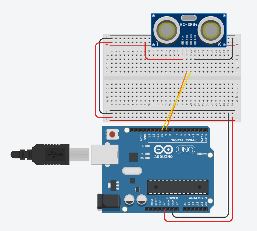 Circuito Arduino e HC-SR04